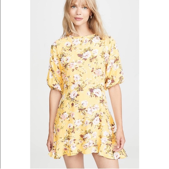 NEW Faithfull The Brand Jeanette Dress Yellow Floral XS - Picture 2 of 12